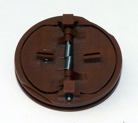 A brown aluminum Check, Flapper Valves with a central screw and three additional slots distributed around it, against a white background.